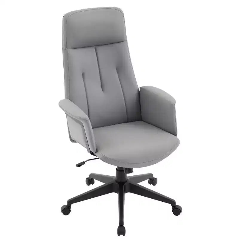 Ergonomic Leather High-Back Office Chair — Adjustable Height, Swivel & Tilt, Armrests, Modern Desk Chair for Home Office