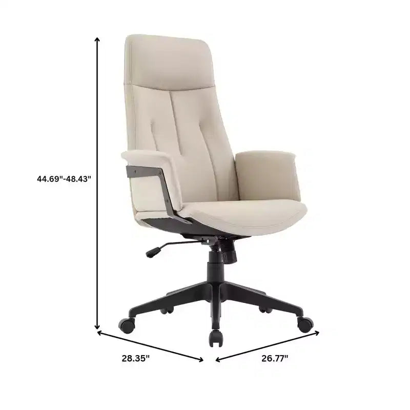 Ergonomic Leather High-Back Office Chair — Adjustable Height, Swivel & Tilt, Armrests, Modern Desk Chair for Home Office