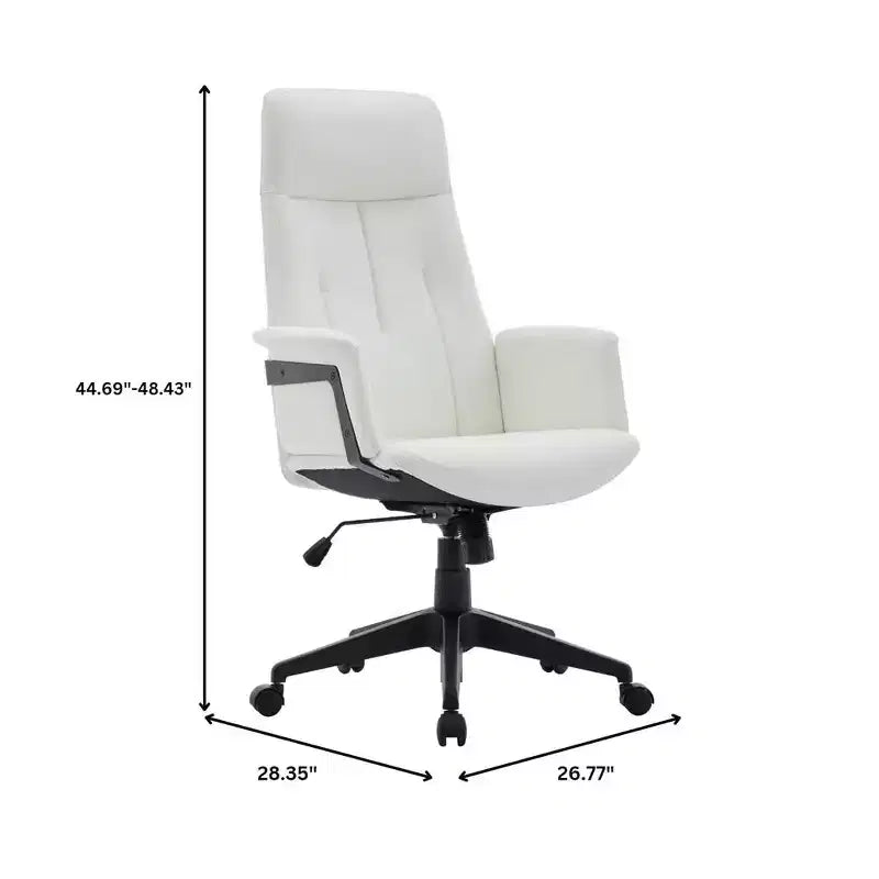 Ergonomic Leather High-Back Office Chair — Adjustable Height, Swivel & Tilt, Armrests, Modern Desk Chair for Home Office