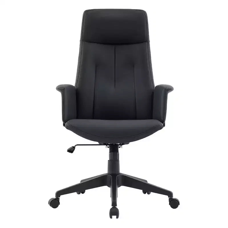 Ergonomic Leather High-Back Office Chair — Adjustable Height, Swivel & Tilt, Armrests, Modern Desk Chair for Home Office