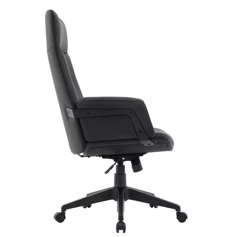 Ergonomic Leather High-Back Office Chair — Adjustable Height, Swivel & Tilt, Armrests, Modern Desk Chair for Home Office