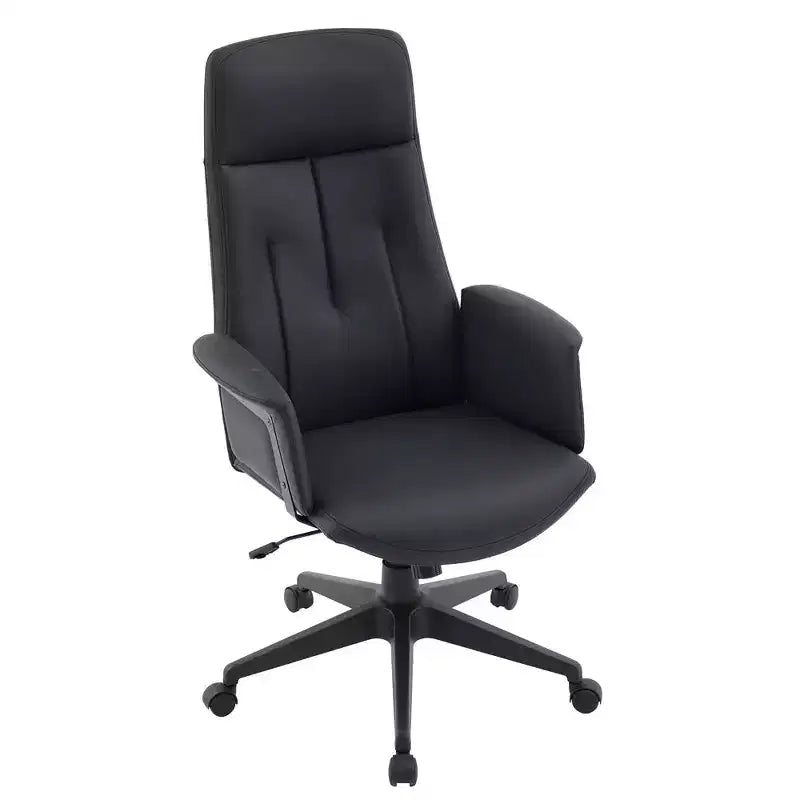 Ergonomic Leather High-Back Office Chair — Adjustable Height, Swivel & Tilt, Armrests, Modern Desk Chair for Home Office