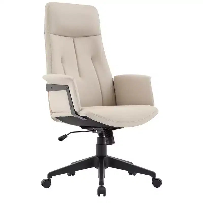 Ergonomic Leather High-Back Office Chair — Adjustable Height, Swivel & Tilt, Armrests, Modern Desk Chair for Home Office