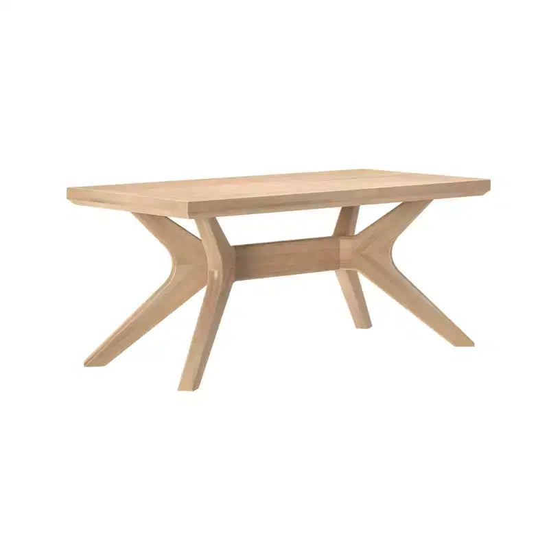 Solid Wood Cross Leg Rectangular Coffee Table, 40" for Living Room