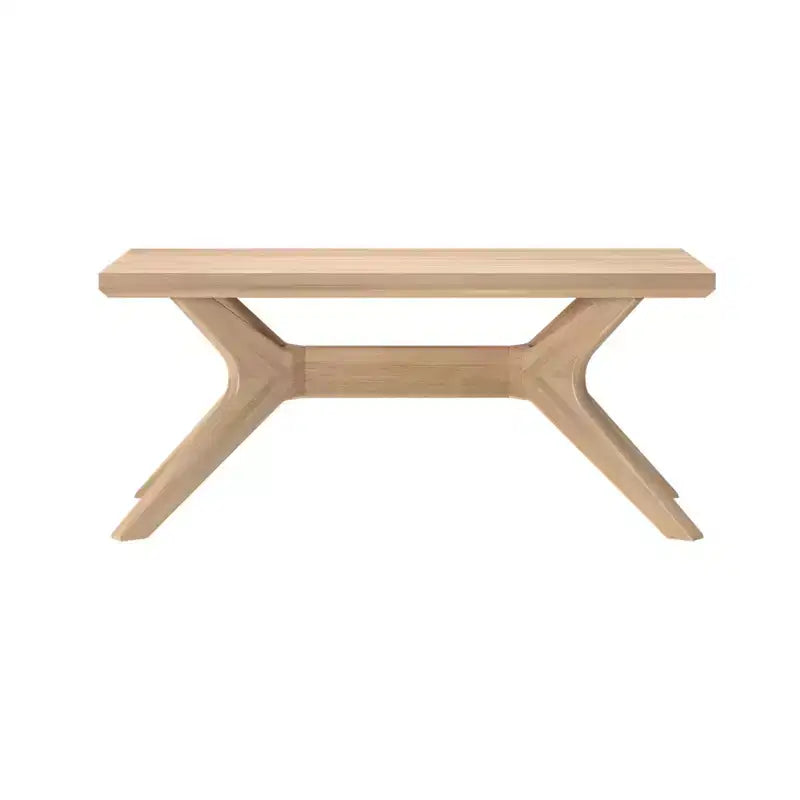 Solid Wood Cross Leg Rectangular Coffee Table, 40" for Living Room