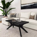 Solid Wood Cross Leg Rectangular Coffee Table, 40" for Living Room