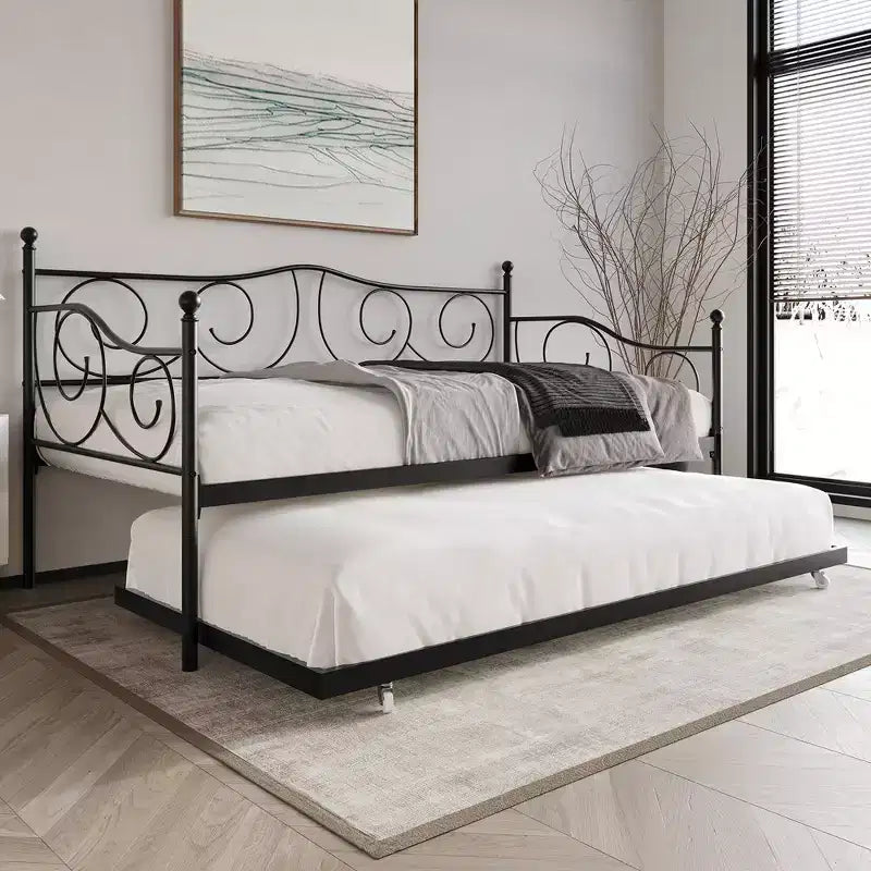 ChaletPosh Metal Daybed With Trundle