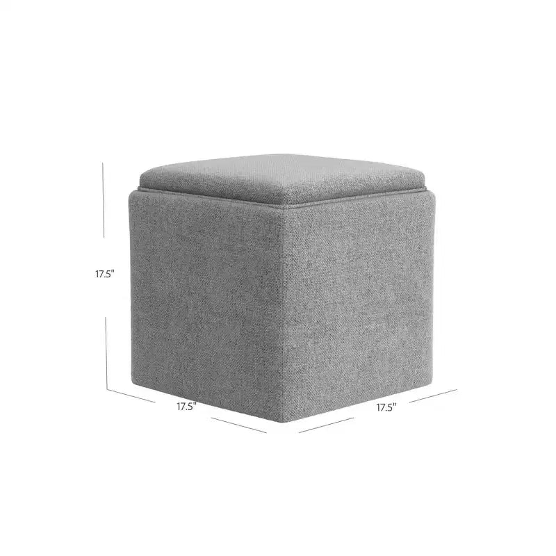 Storage Ottoman with Tray Top