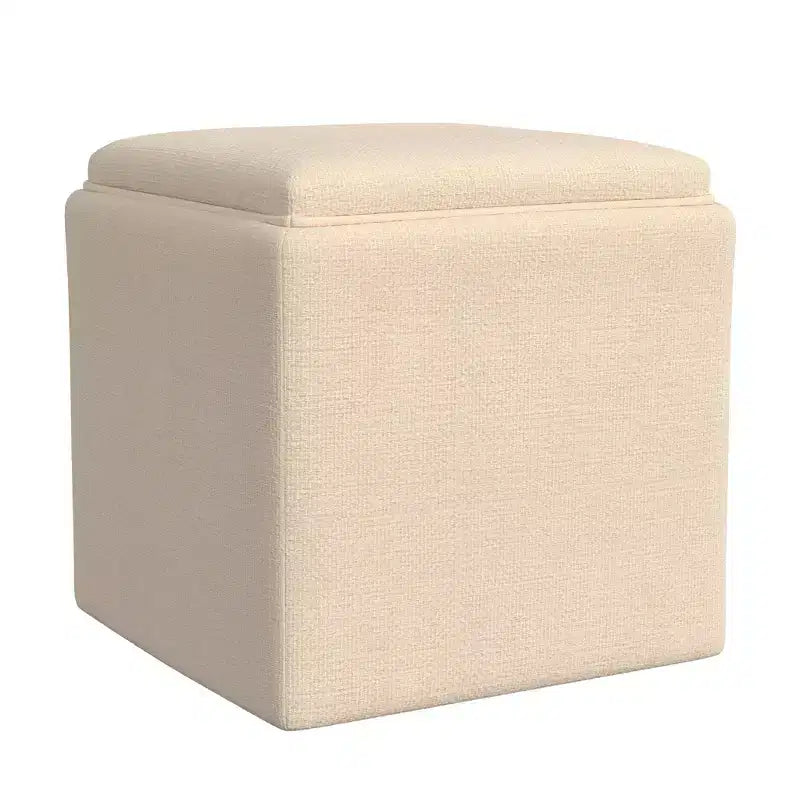Storage Ottoman with Tray Top