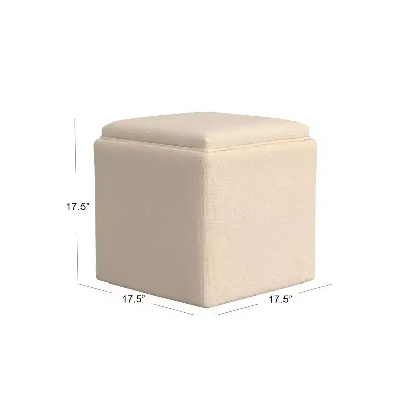 Storage Ottoman with Tray Top